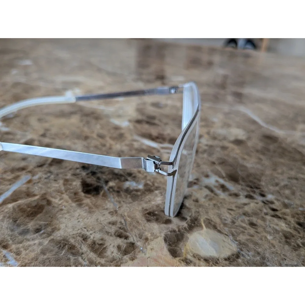 MYKITA Adriano Aviator Silver Mens Rectangle Full Rim Eyeglasses 52-14-150